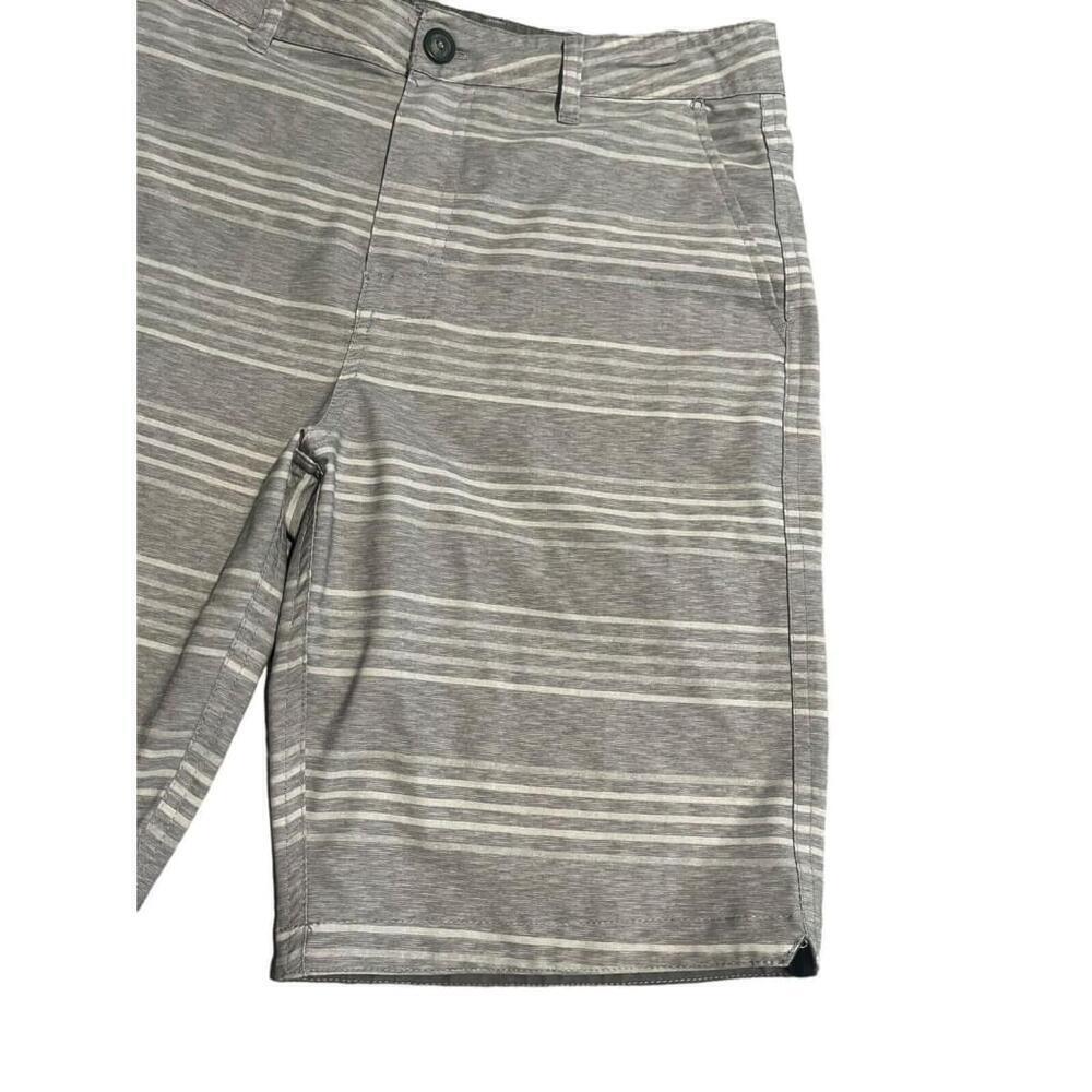 Micros Board Shorts Boys Size 18 Large Gray Striped Swim Trunks - Picture 3 of 10